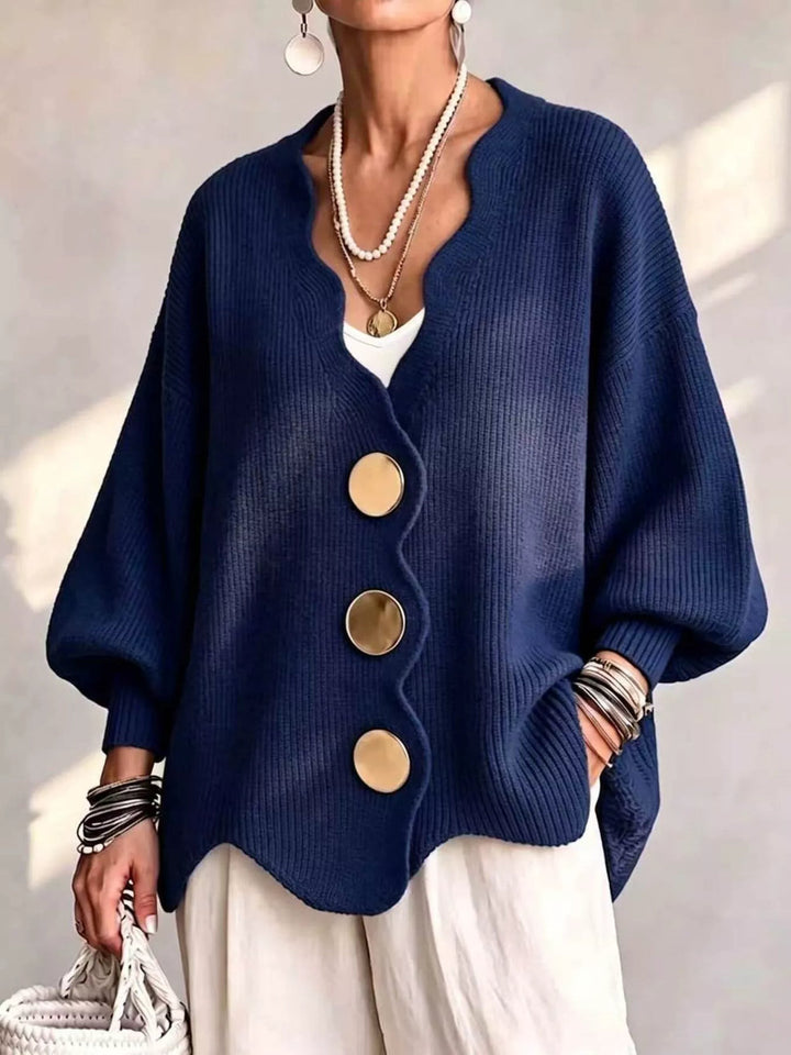 Gilian - Cardigan Abbottonato Con Bordo Smerlato
