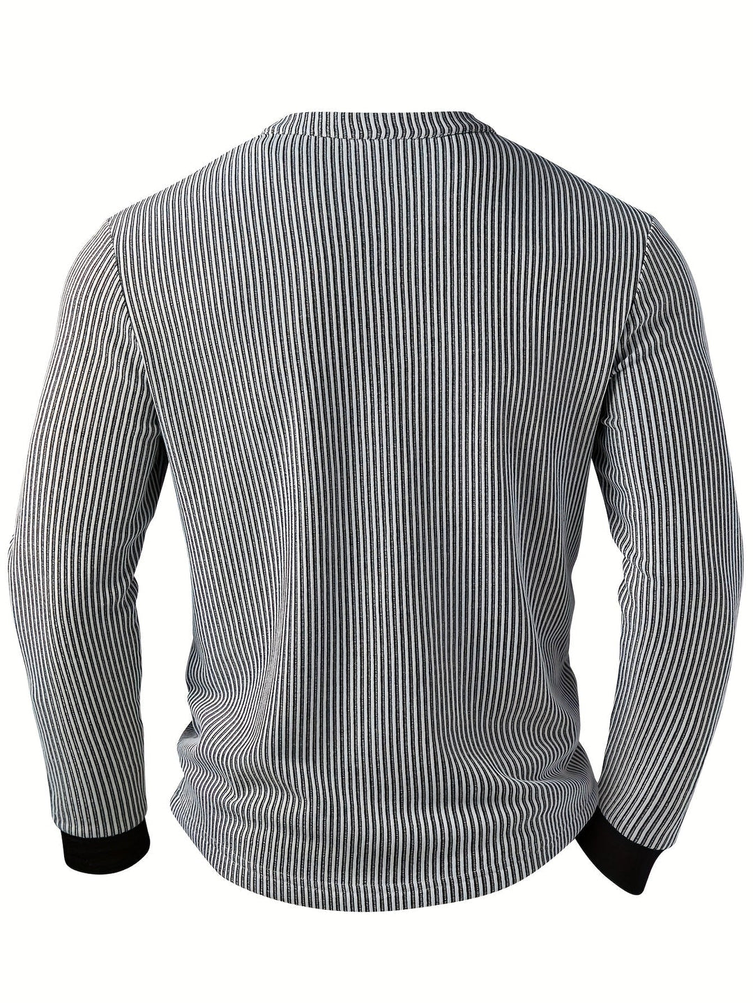 Deegan - Camicia Henley a Maniche Lunghe Con Colletto a Righe in Tessuto Testurizzato