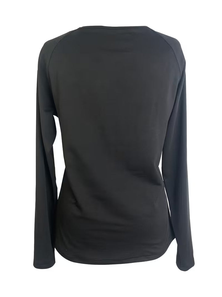 Mesha - Maglia a Maniche Lunghe Con Scollo a V E Inserti in Rete