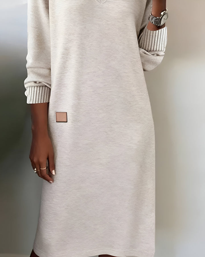 Kymari - Abito Lungo Casual in Maglia con Scollo a V