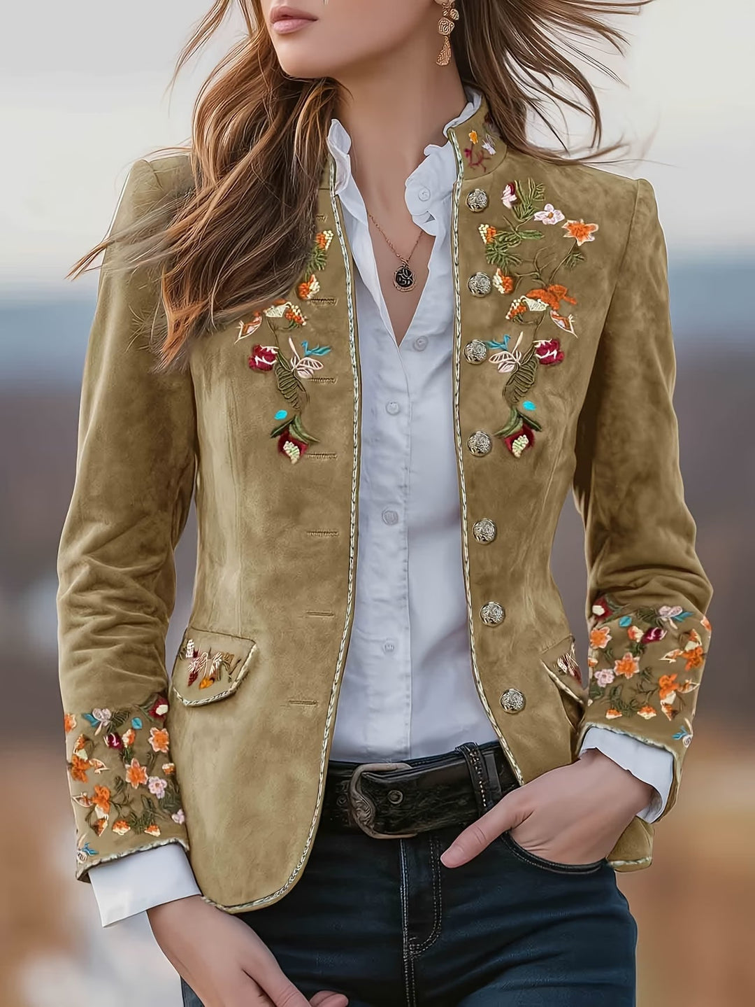 Anisaa - Giacca Elegante Con Collo Alto