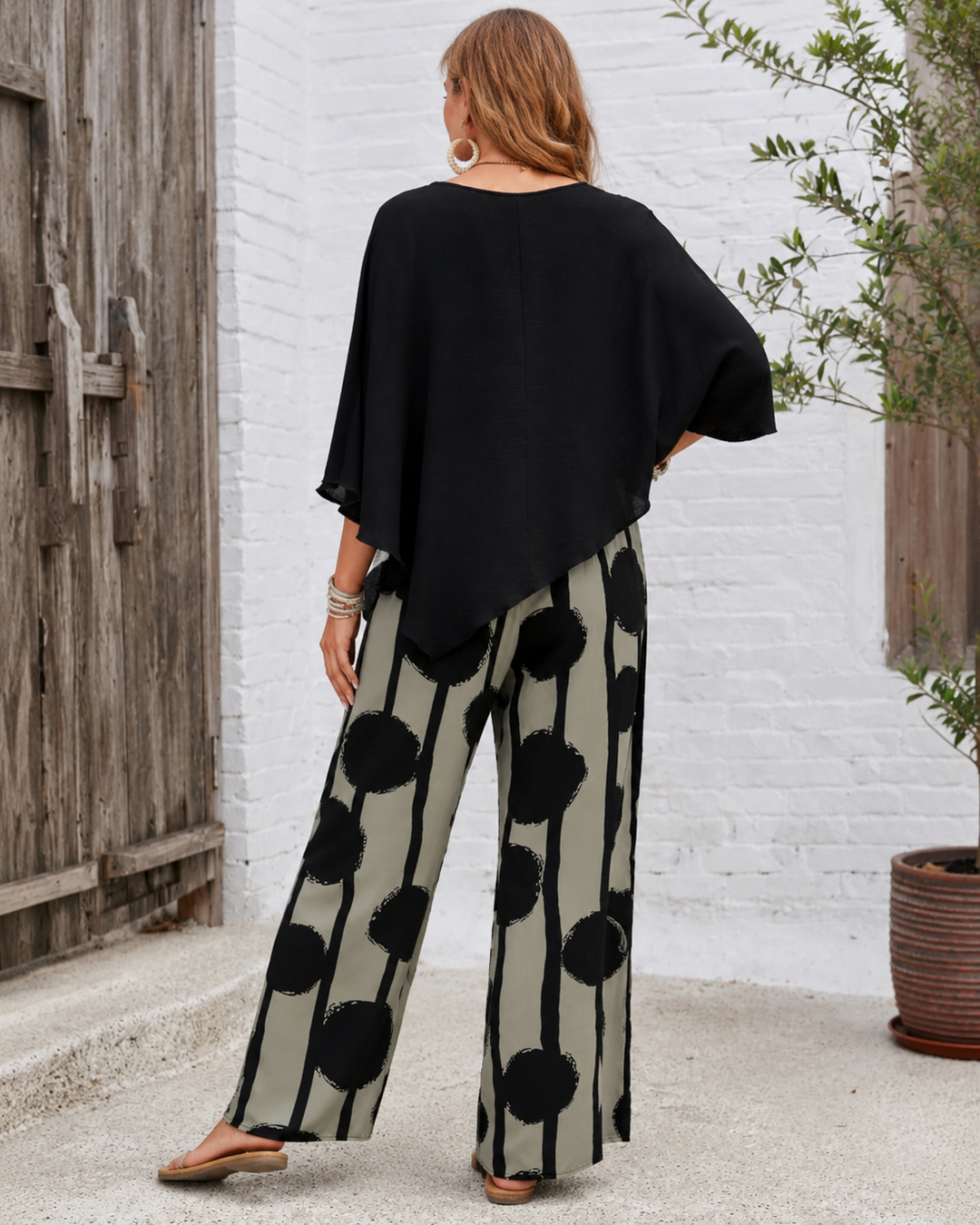 Rolande - Set Di Due Capi Con Pantaloni a Gamba Larga