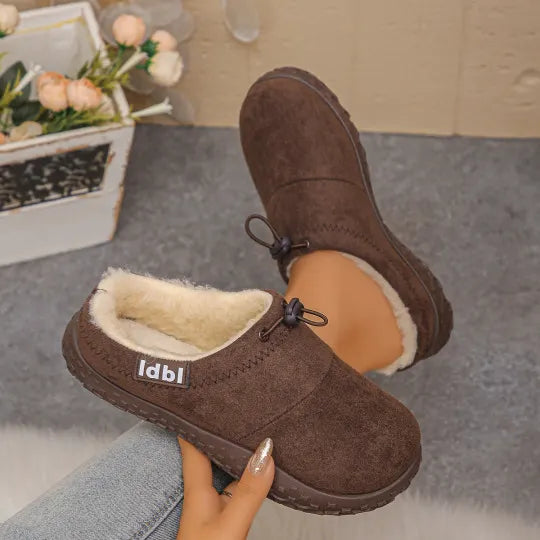 Damilya - Scarpe Slip On Con Cordoncino in Finta Pelle Scamosciata E Fodera in Pile