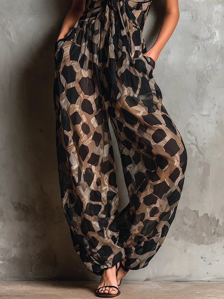 Apophia - Jumpsuit Mit Tiermuster Und Neckholder Ausschnitt
