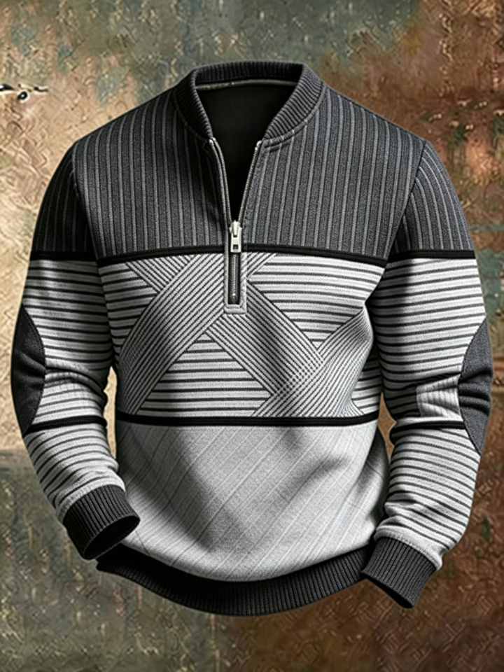 Erkebulan - Maglione a Maniche Lunghe Con Mezza Cerniera