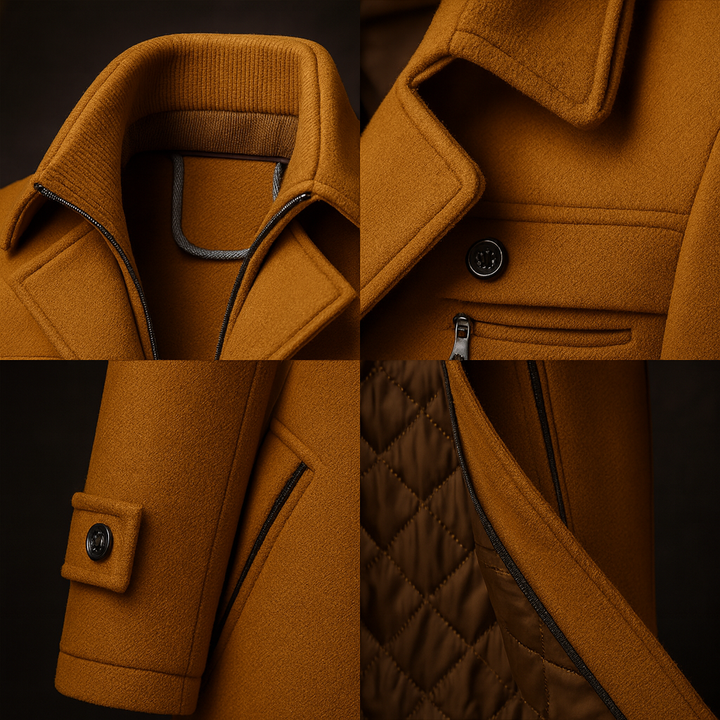 Edoardo - Cappotto in Lana Con Chiusura a Bottoni