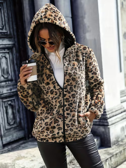 Lalena - Giacca Leopardata A Maniche Lunghe