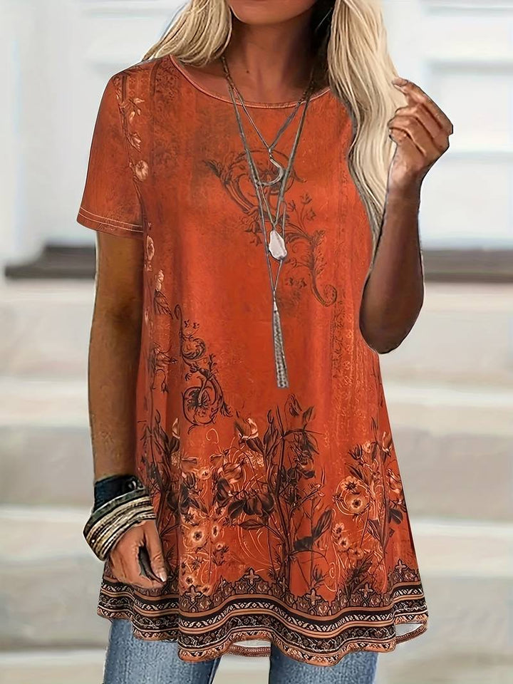 Abhishani - Maglietta Ampia Con Stampa Floreale