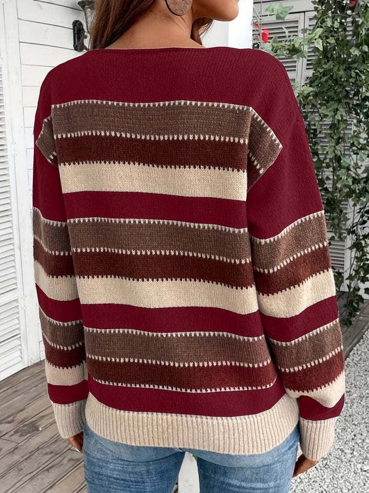 Fadina - Maglione in Maglia a Maniche Lunghe