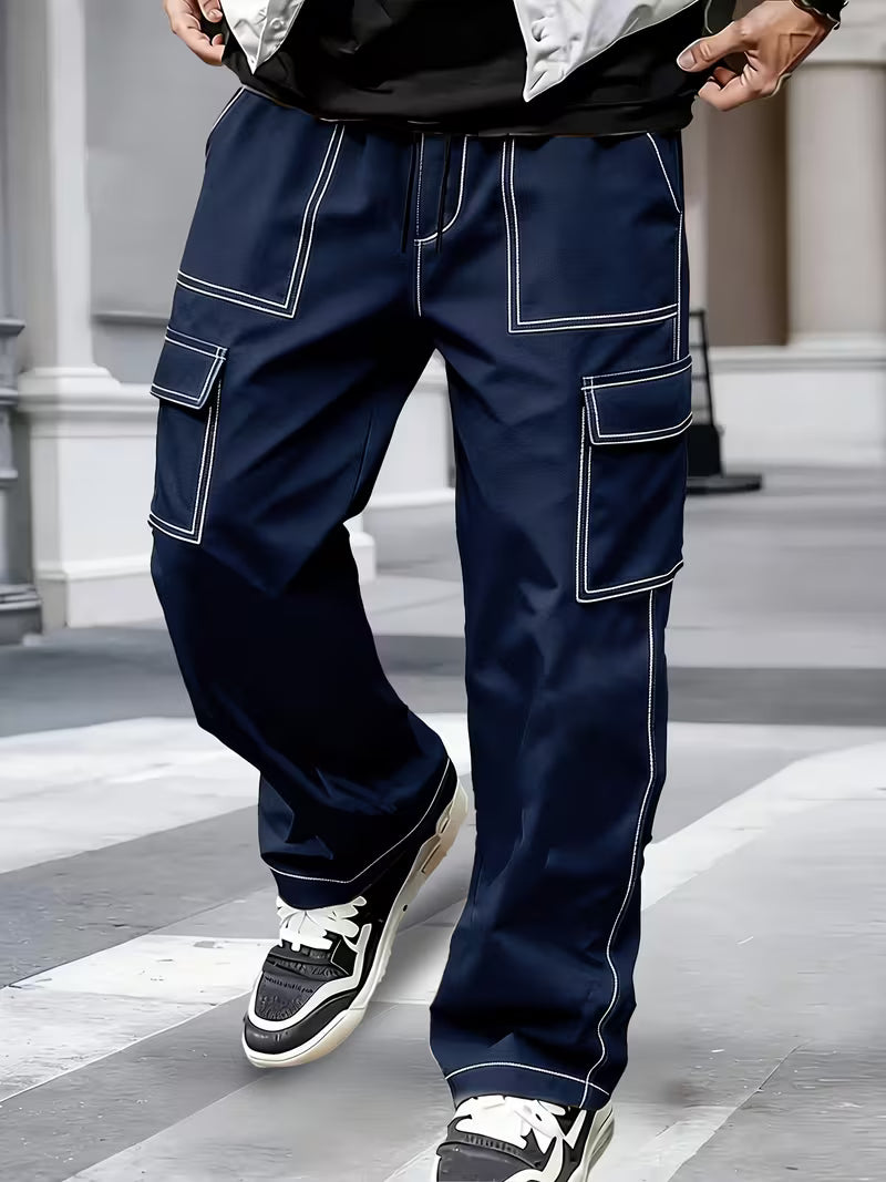 Jamein - Pantaloni Cargo Con Cuciture a Contrasto