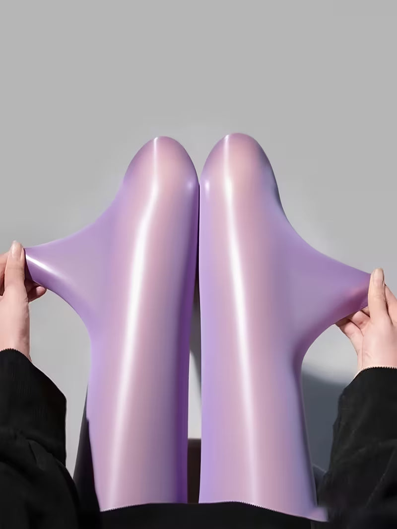 Bekah - Collant Elasticizzati Con Piedini ad Alta Lucentezza