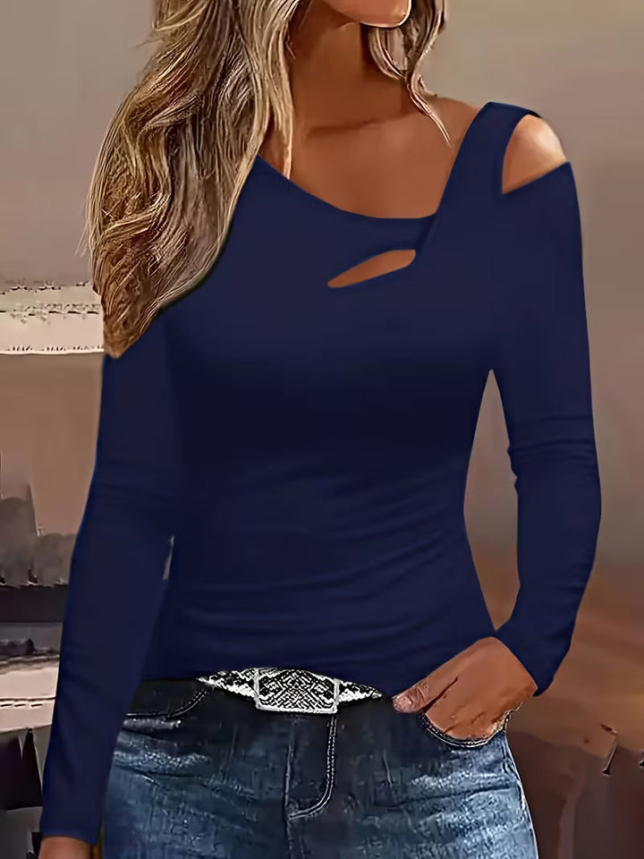 Ayza - Top a Maniche Lunghe Con Cutout Asimmetrico