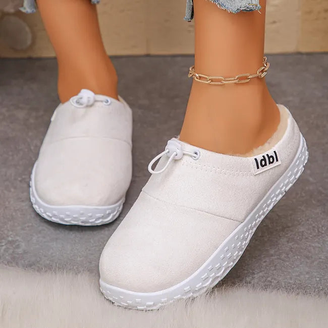 Damilya - Scarpe Slip On Con Cordoncino in Finta Pelle Scamosciata E Fodera in Pile