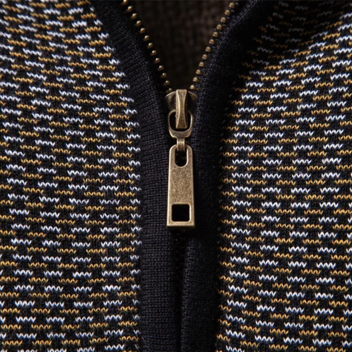 Limman - Maglione in Maglia Jacquard Con Mezza Zip