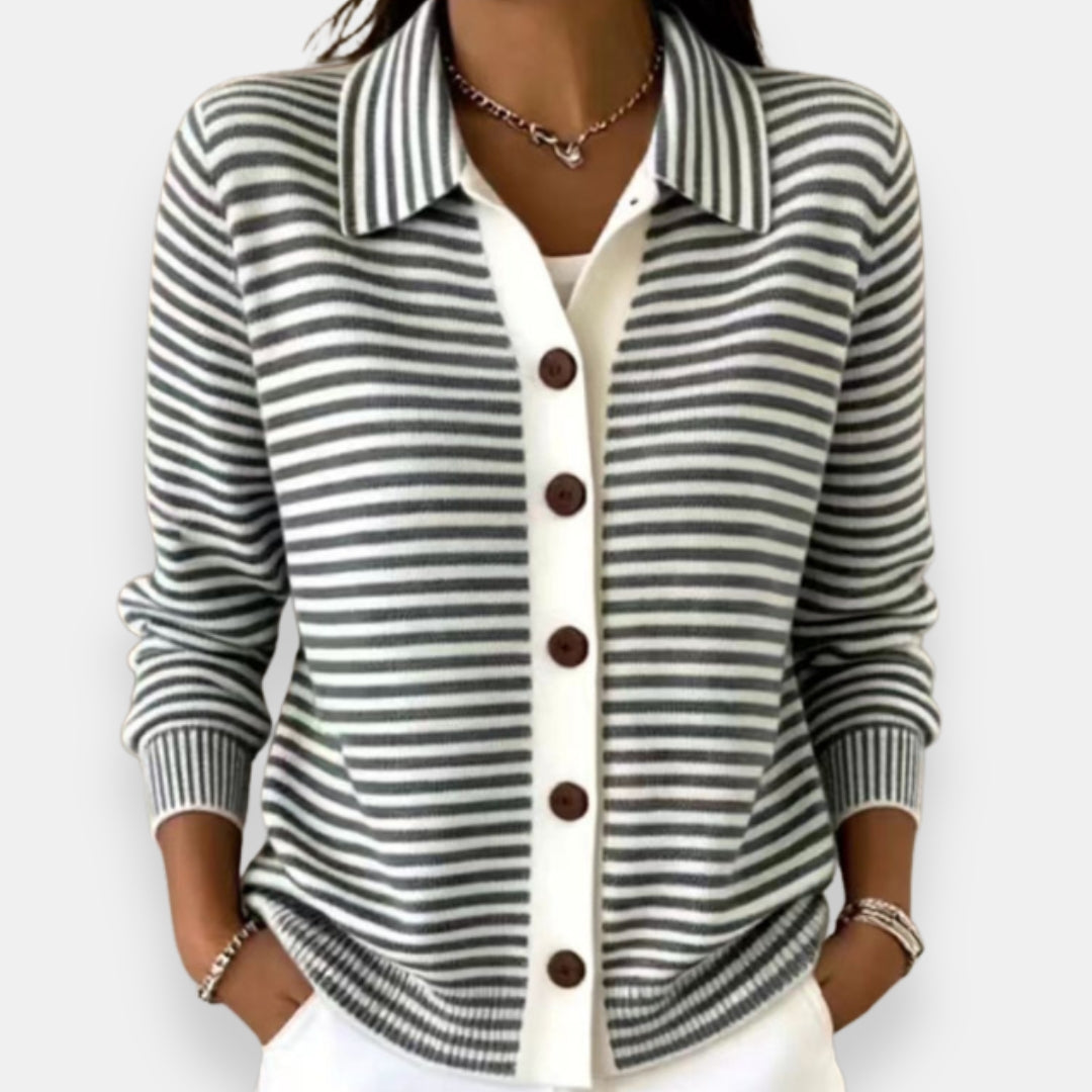 Kerana - Cardigan a Righe Con Bottoni