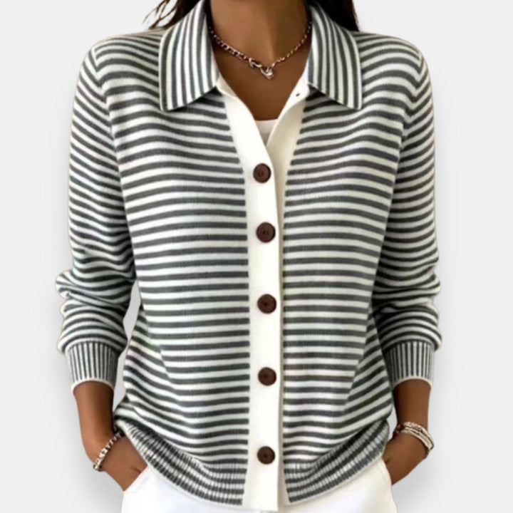 Kerana - Cardigan a Righe Con Bottoni
