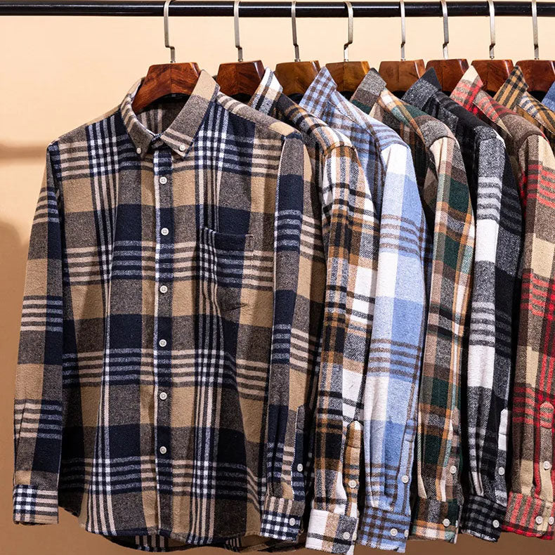 Joman - Camicia a Maniche Lunghe a Quadri Con Bottoni