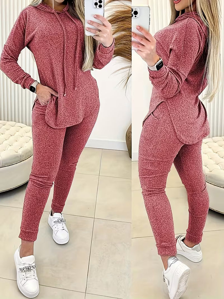 Jizena - Elegante Completo a Due Pezzi Con Cappuccio
