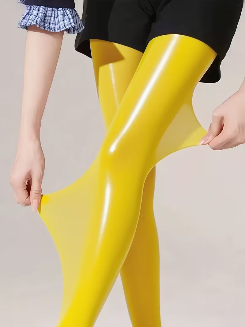 Bekah - Collant Elasticizzati Con Piedini ad Alta Lucentezza