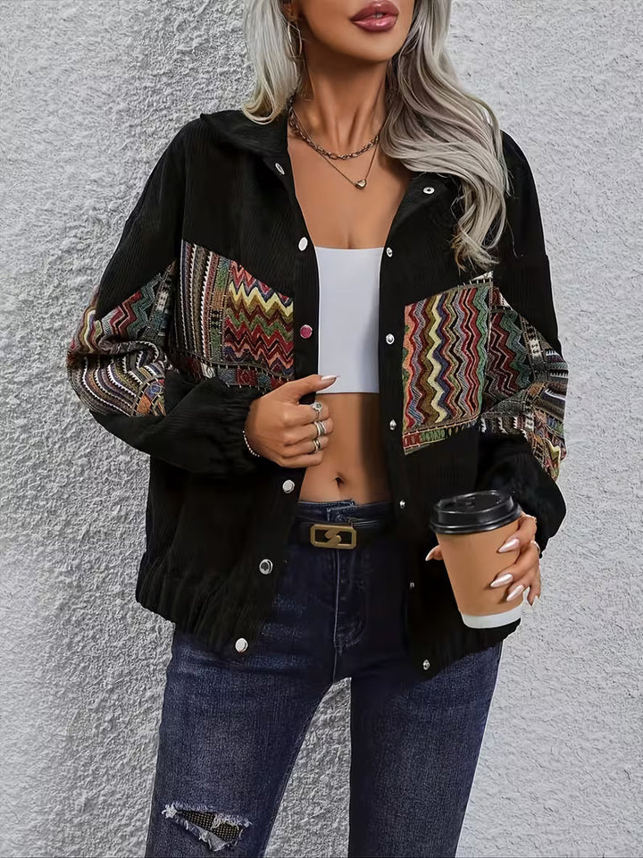 Denyque - Giacca Con Patchwork Geometrico Multicolore e Revers