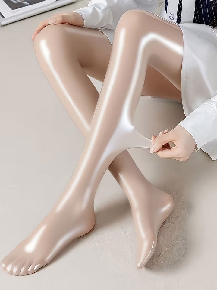 Bekah - Collant Elasticizzati Con Piedini ad Alta Lucentezza
