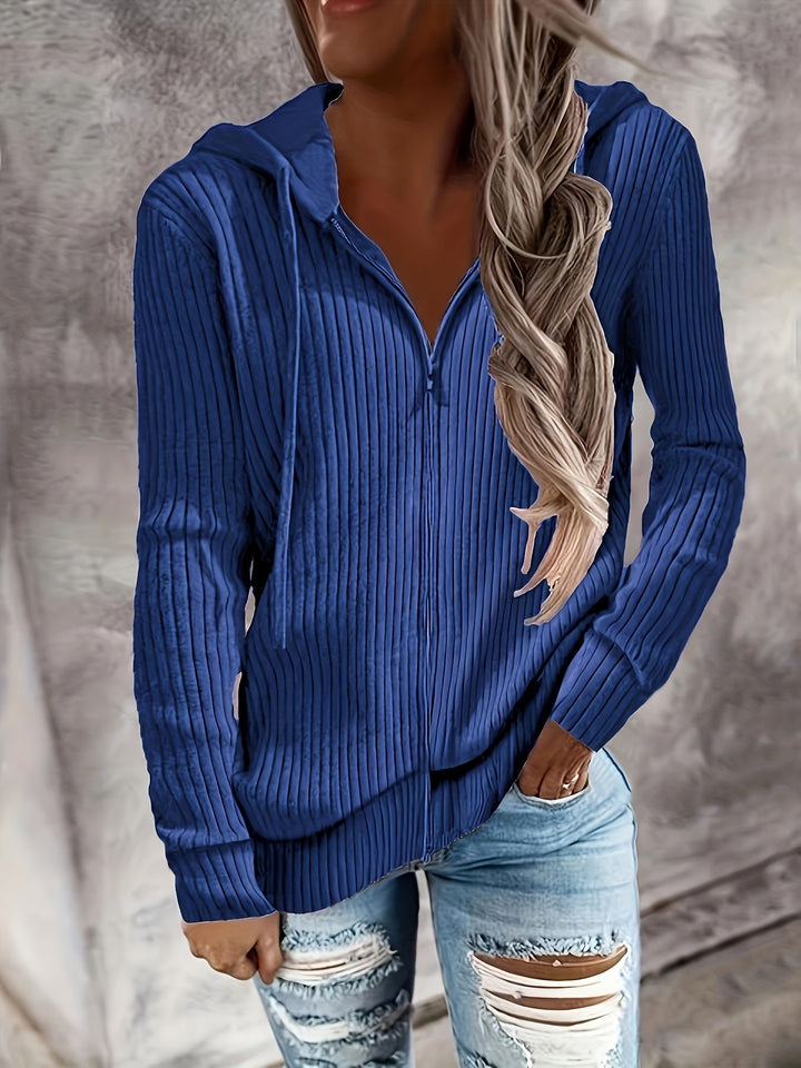 Bibigul - Cardigan Con Cappuccio a Maniche Lunghe Vestibilità Ampia E Lavorazione a Costine