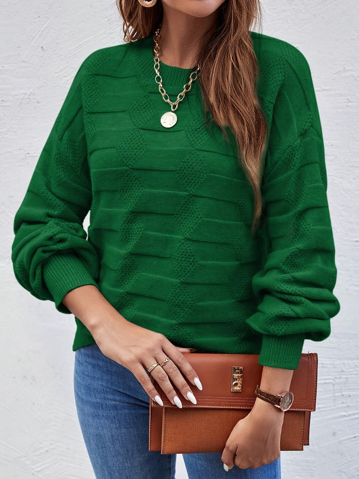 Annastina - Maglione Casual a Maniche Lunghe Con Collo Rotondo