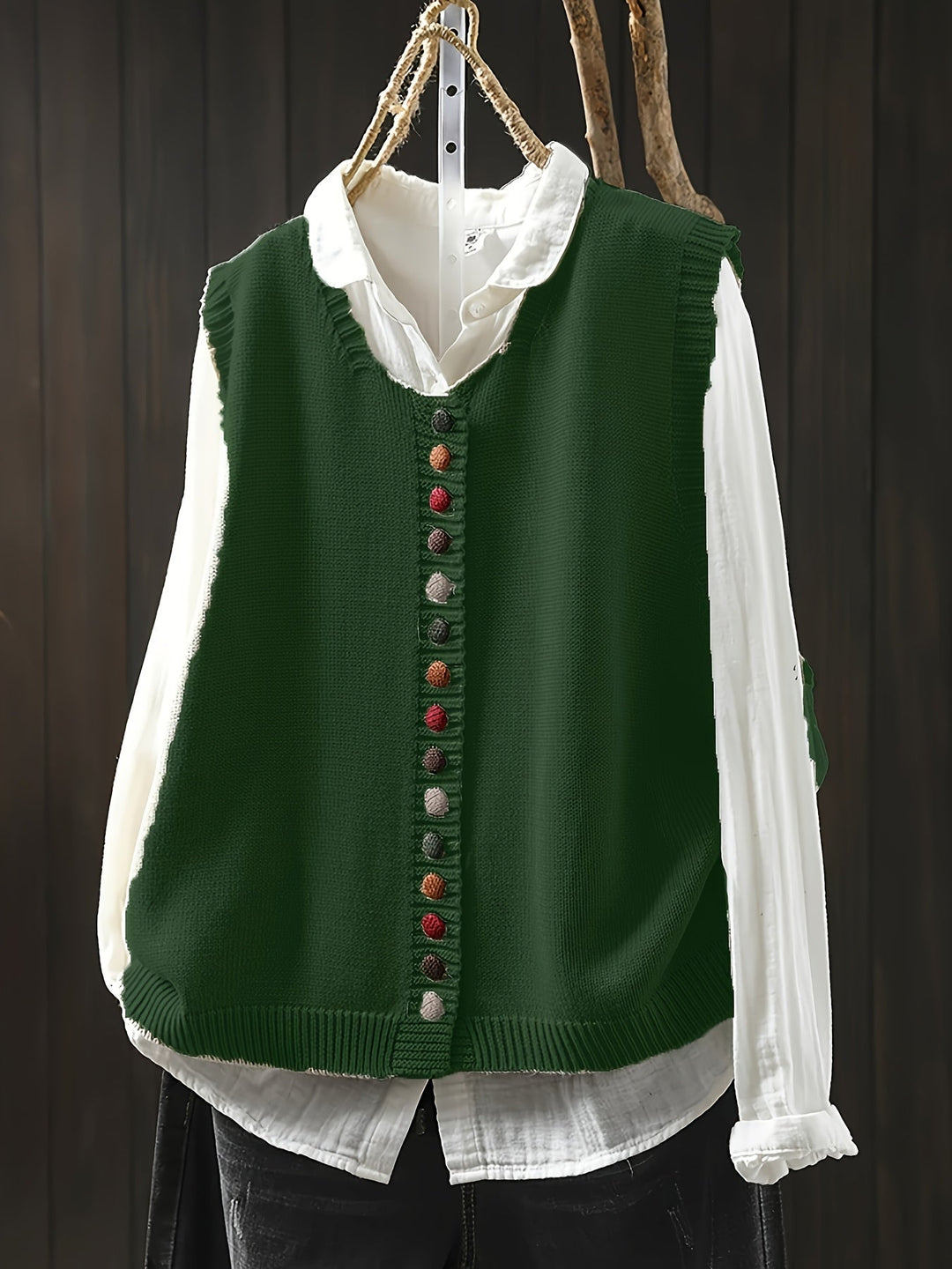Toriana -  Gilet Lavorato a Maglia Senza Maniche