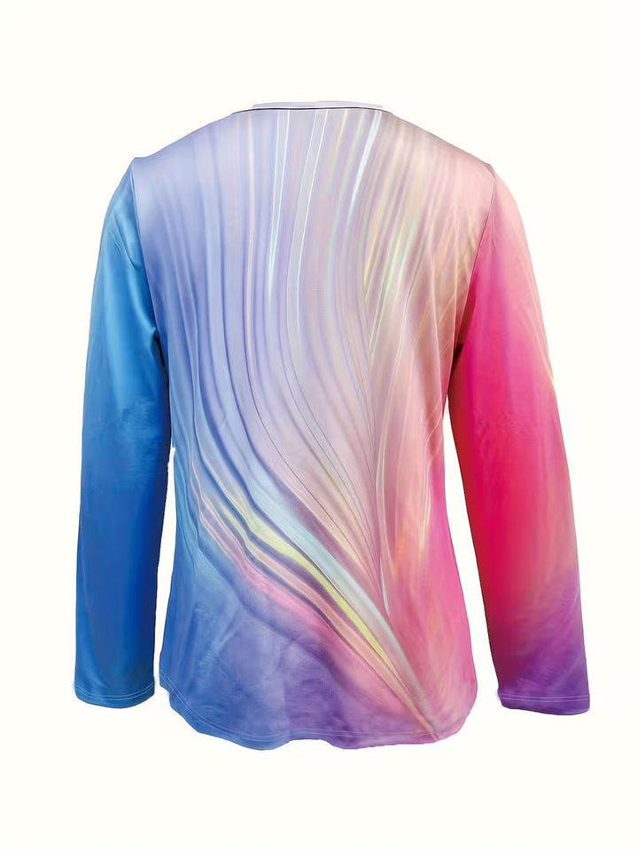 Filona - Top Con Scollo a V E Effetto Tie-dye Sfumato