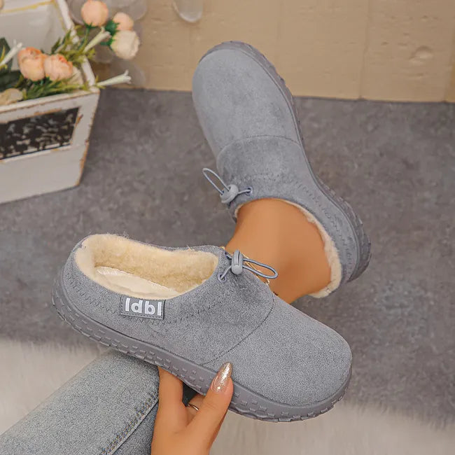 Damilya - Scarpe Slip On Con Cordoncino in Finta Pelle Scamosciata E Fodera in Pile