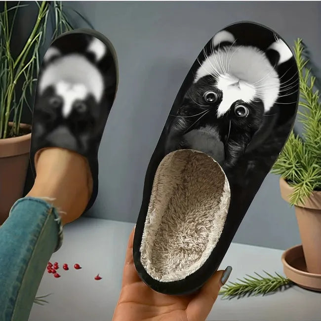 Miane - Eleganti Pantofole Con Stampa a Gatti