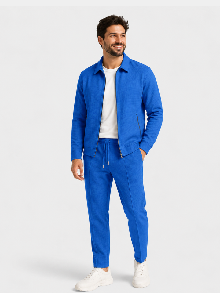 Tobiana - Set Composto Da Giacca Con ZIP a Trama Lavorata E Pantaloni Con Coulisse