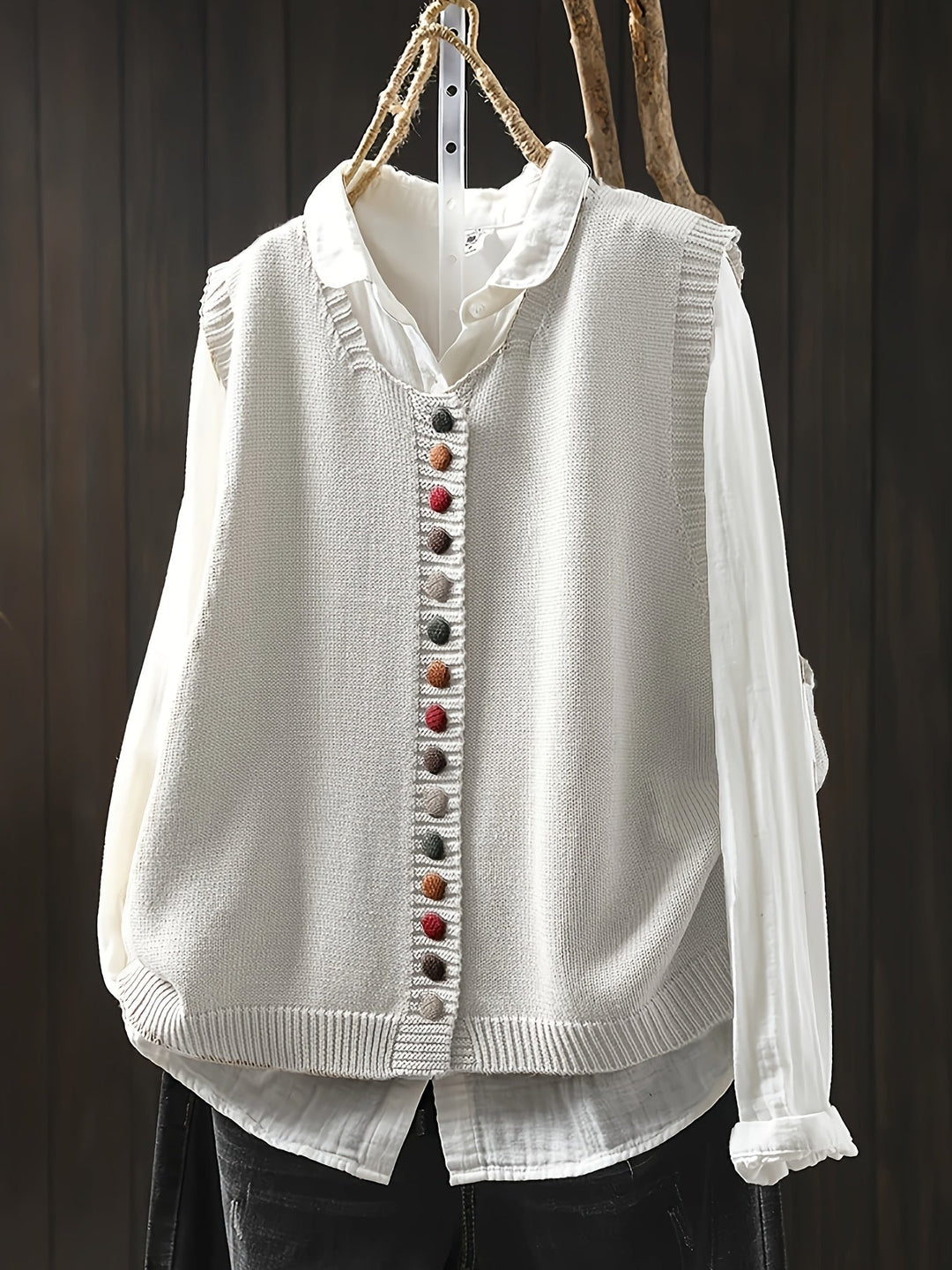 Toriana -  Gilet Lavorato a Maglia Senza Maniche