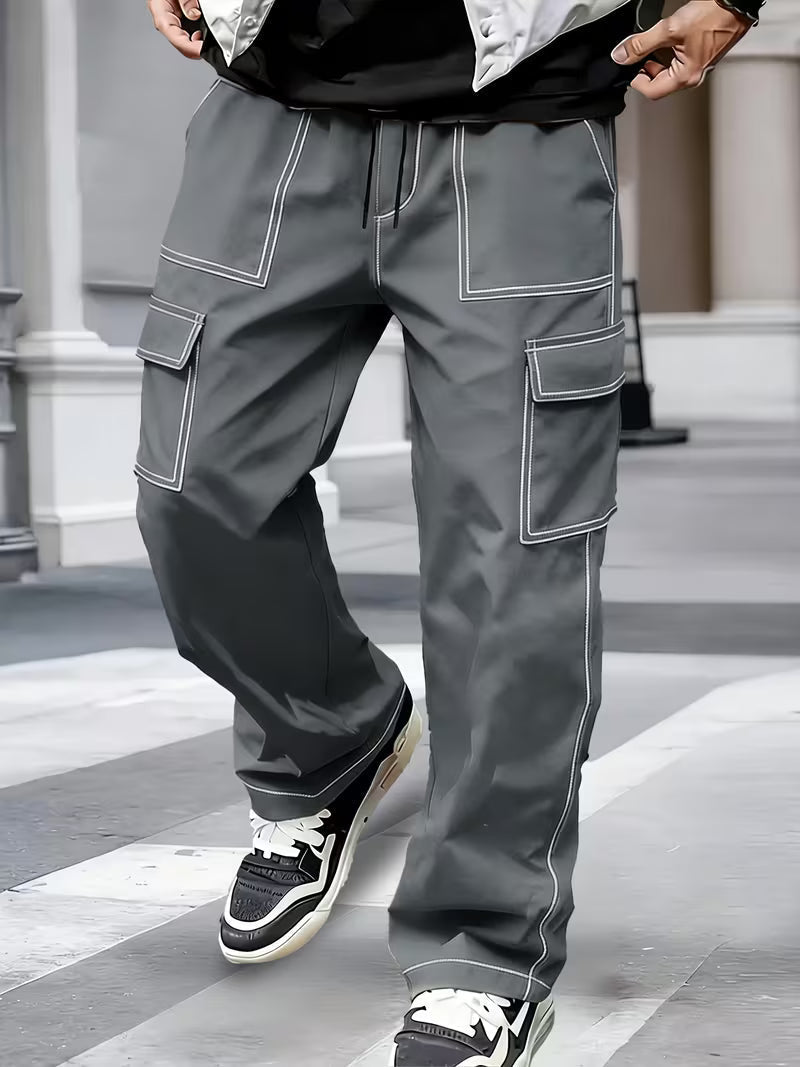Jamein - Pantaloni Cargo Con Cuciture a Contrasto