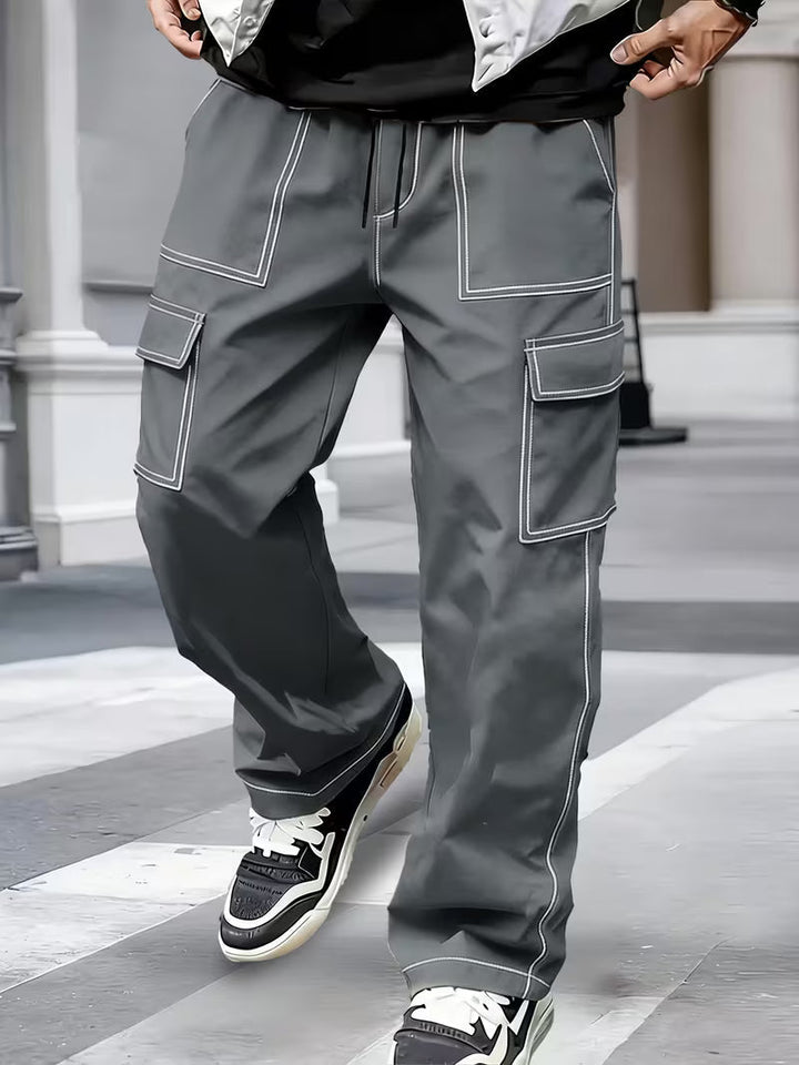 Jamein - Pantaloni Cargo Con Cuciture a Contrasto