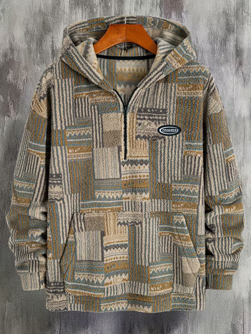Silvain - Felpa Con Cappuccio E ZIP Stampata