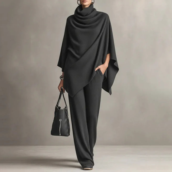 Deidraa - Set Composto Da Mantella Con Collo a Cappuccio E Pantaloni a Gamba Larga