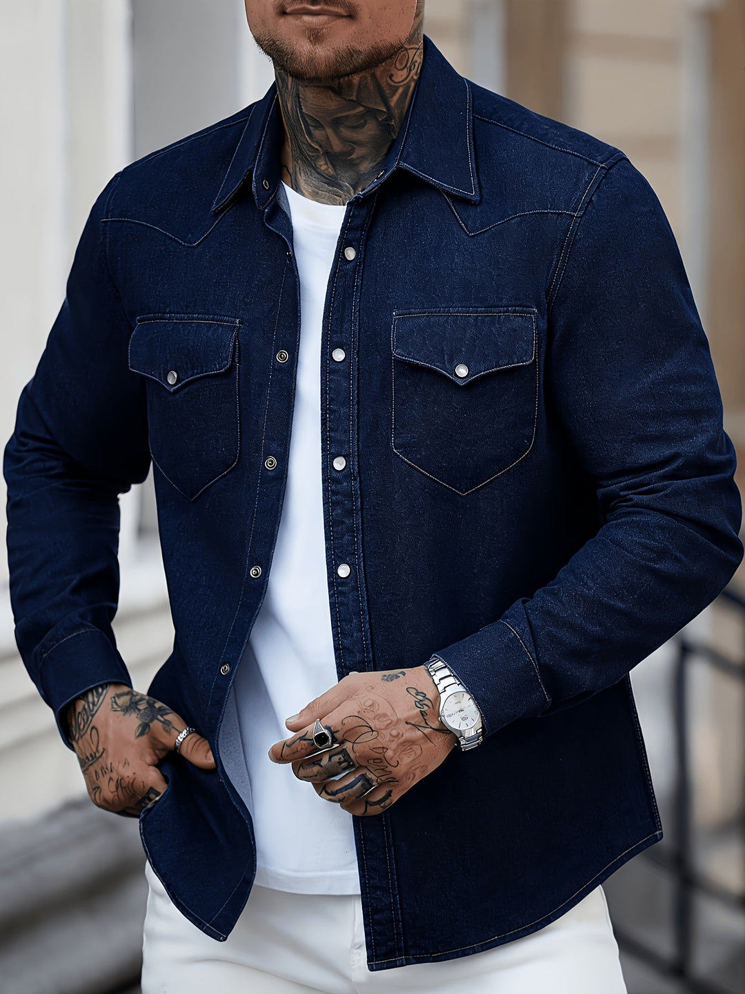 Zeynal - Camicia Casual in Denim