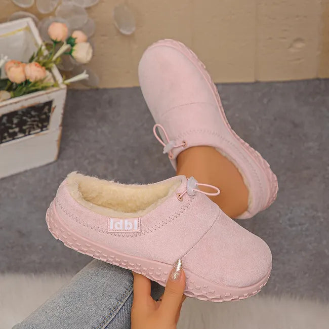 Damilya - Scarpe Slip On Con Cordoncino in Finta Pelle Scamosciata E Fodera in Pile
