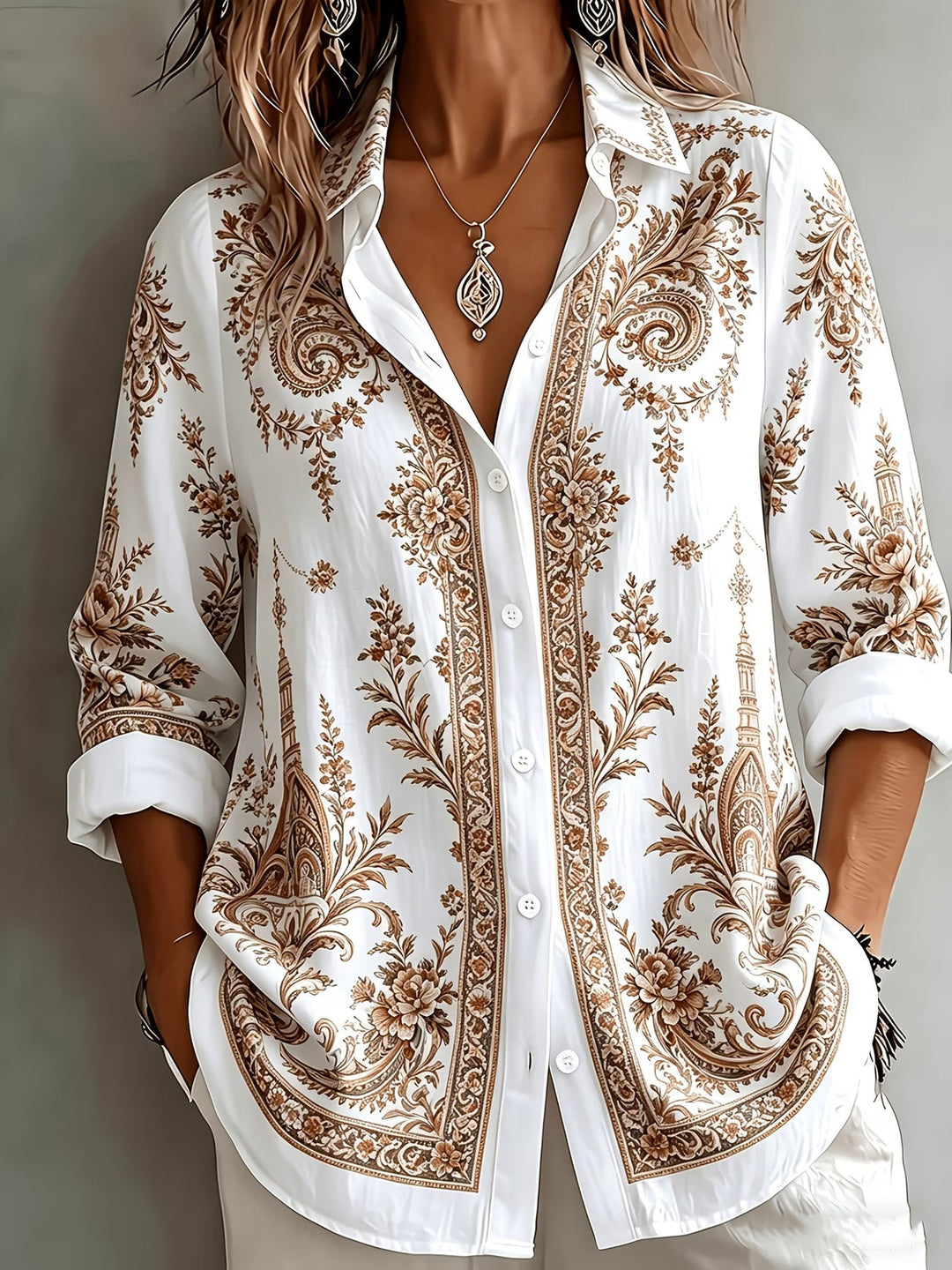 Aldana - Camicia a Maniche Lunghe Con Bottoni