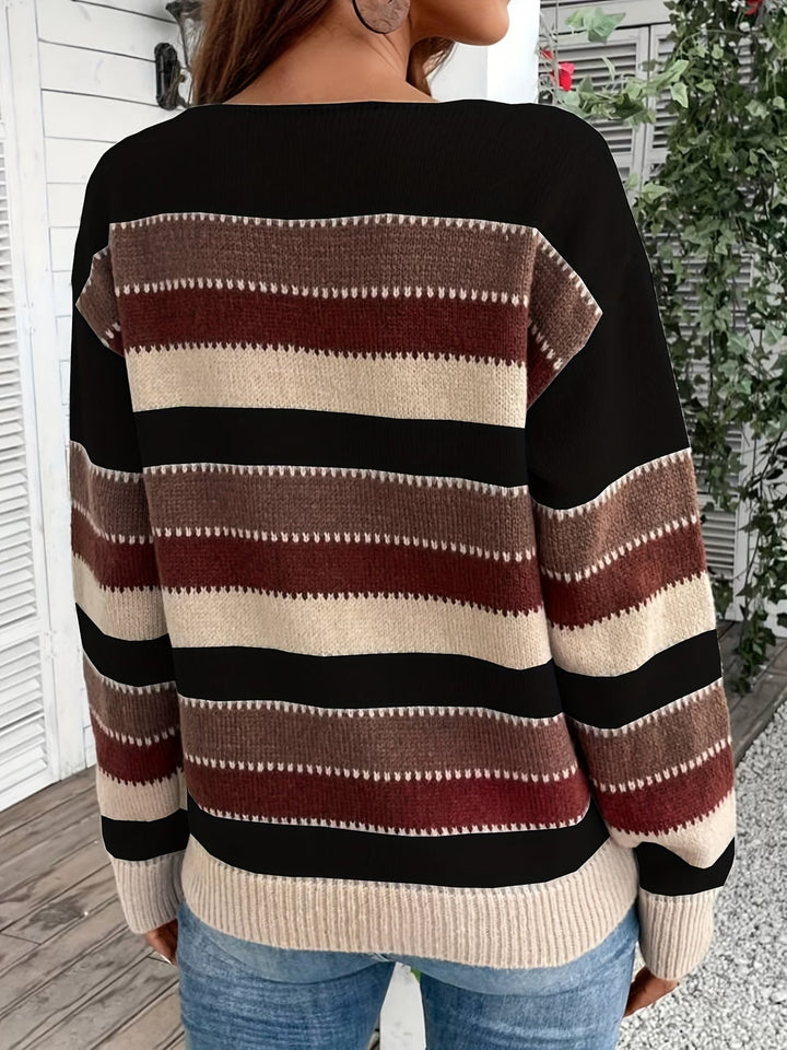 Fadina - Maglione in Maglia a Maniche Lunghe