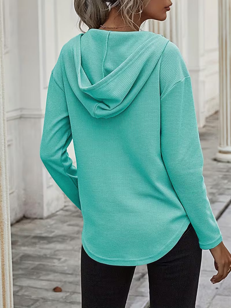 Heydi - Felpa Con Cappuccio Maniche Lunghe e Orlo Arrotondato