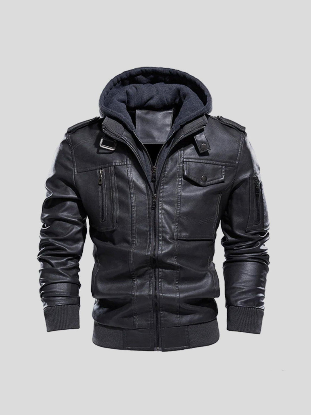 Edem - Giacca in Pelle Con Tasche Con Cerniera
