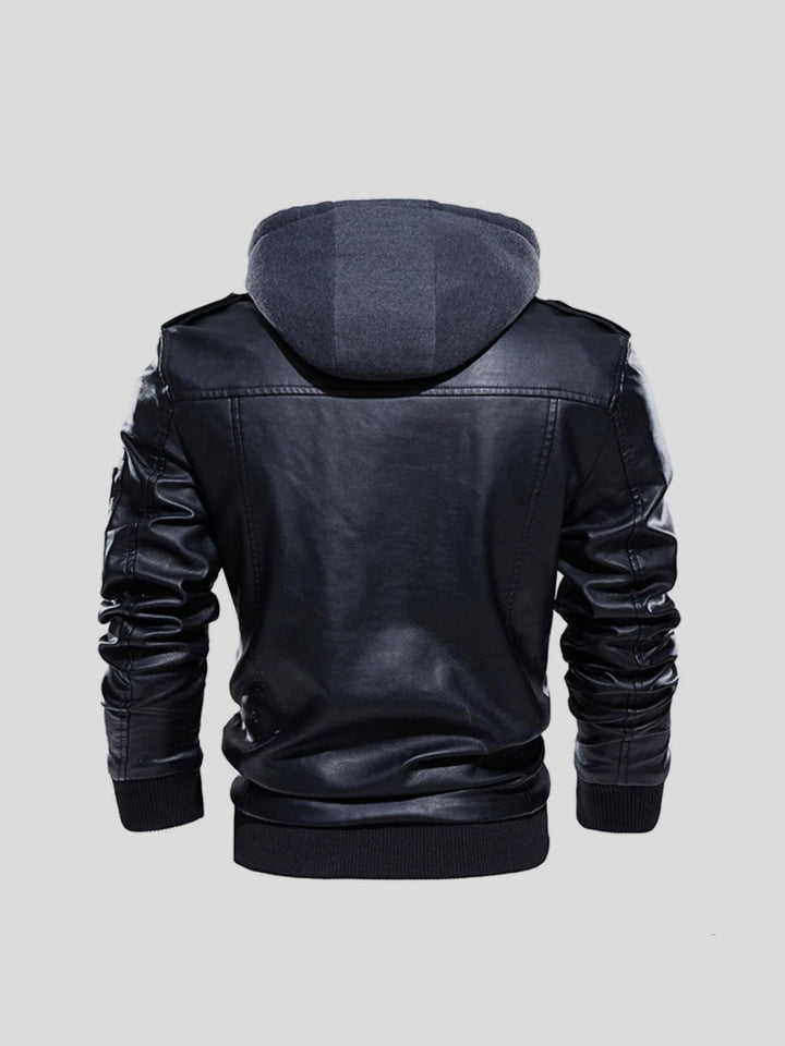 Edem - Giacca in Pelle Con Tasche Con Cerniera