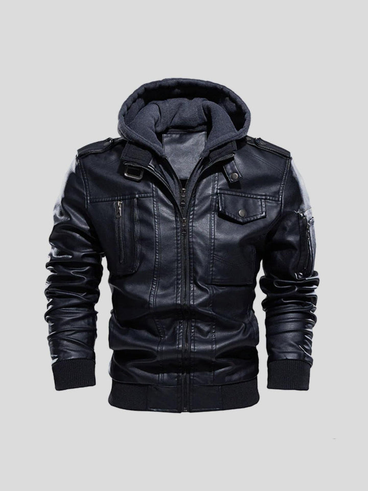 Edem - Giacca in Pelle Con Tasche Con Cerniera