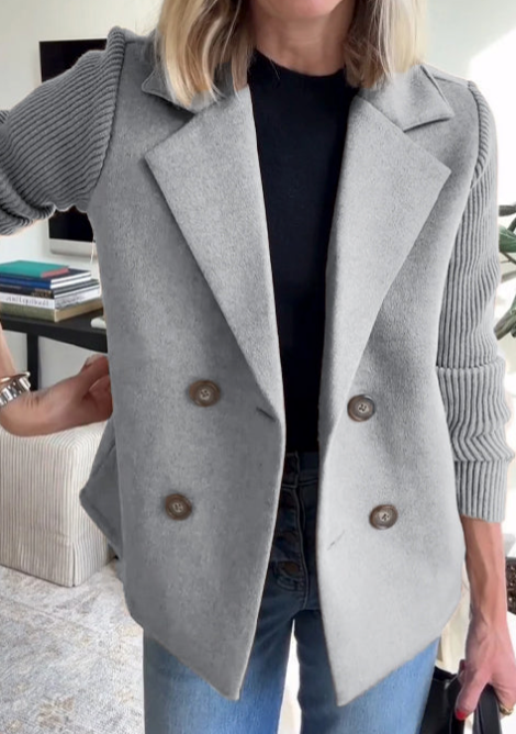 Nahide - Blazer con Maniche a Costine e Collo Con Revers