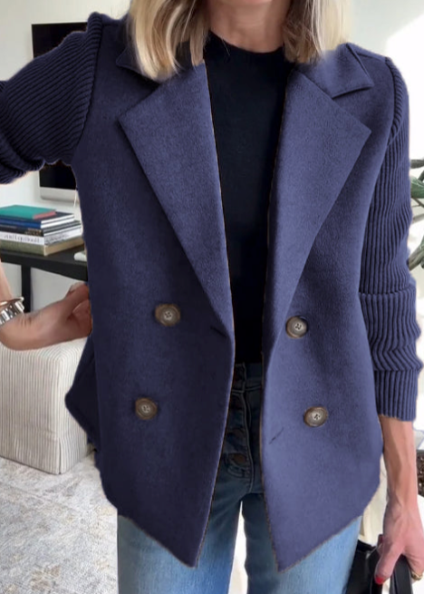 Nahide - Blazer con Maniche a Costine e Collo Con Revers