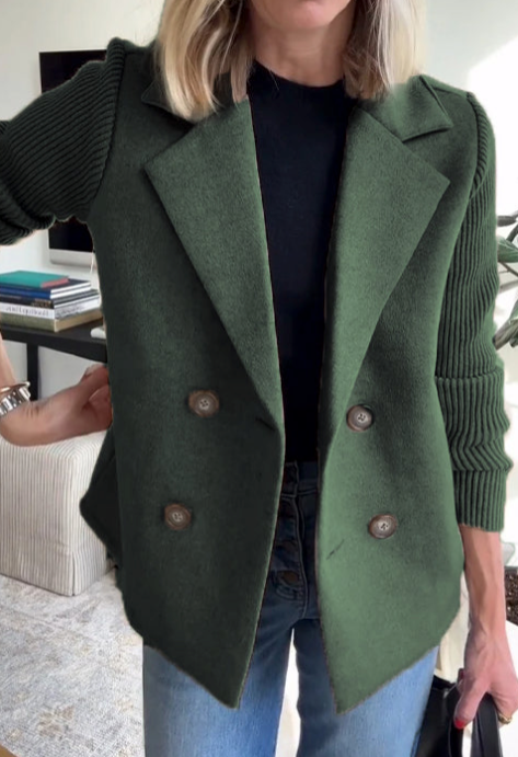 Nahide - Blazer con Maniche a Costine e Collo Con Revers