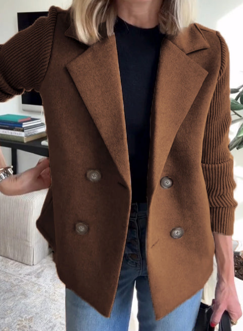 Nahide - Blazer con Maniche a Costine e Collo Con Revers