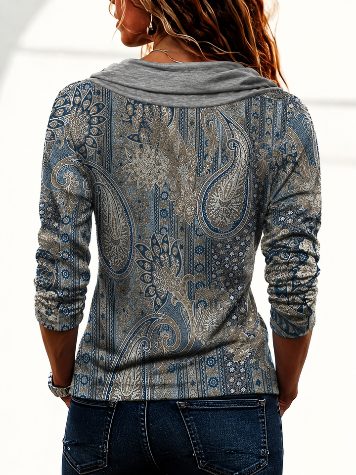 Vinja - Top Con Collo a Scialle E Stampa Paisley
